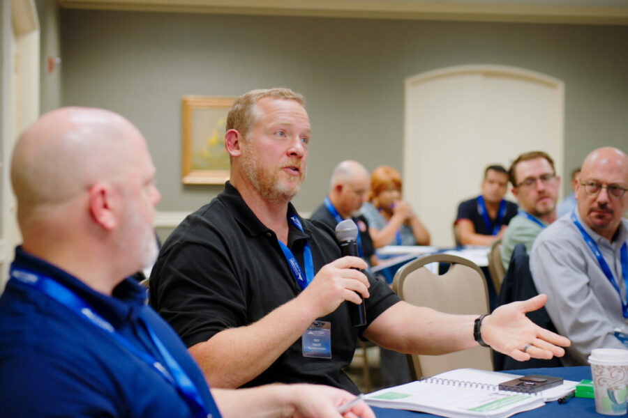 Audience asking question